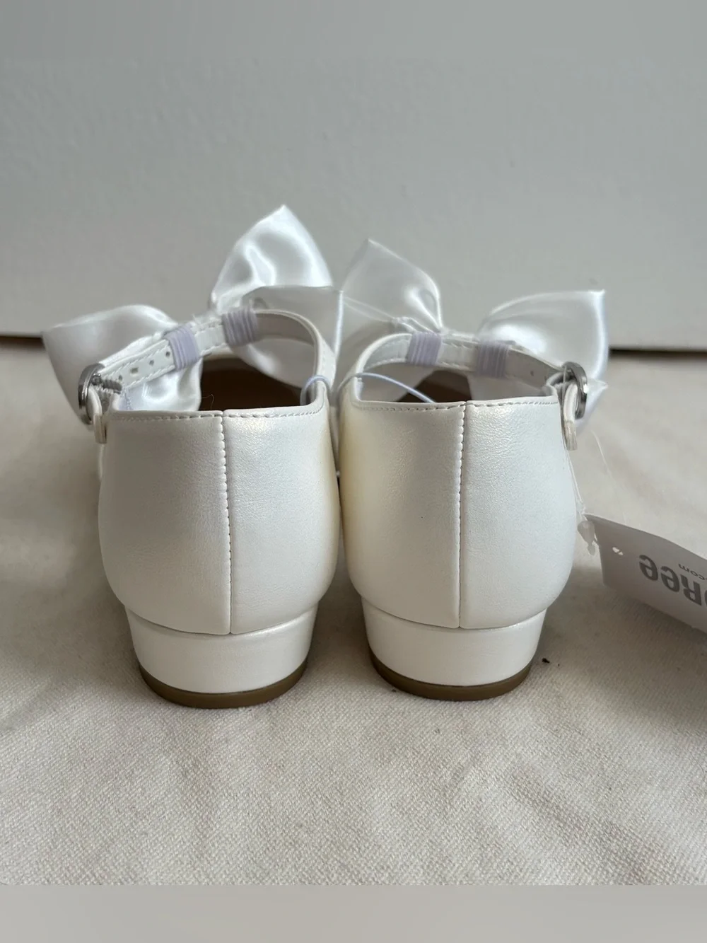 Gymboree Girls White Mary Jane Dress Shoes Removable Bow Buckle US 11